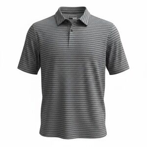 Men’s XL PGA Tour Black and Gray Golf Club Patterned Polo Shirt